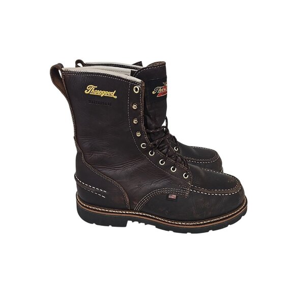 Thorogood Men's 8" Flyway Waterproof Moc Toe Work Boot U.S.A.814-4141 Brown 12EE - Picture 2 of 7